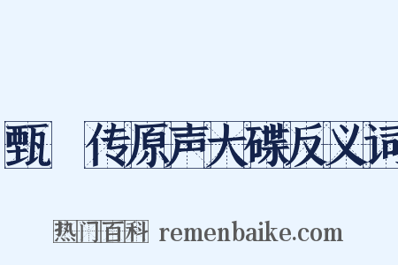 甄嬛传原声大碟反义词是什么意思的图片